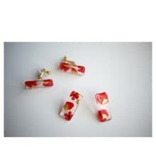 嫣紅 | 真花樹脂耳飾 | 夾式/穿式 | clip-on/pierced