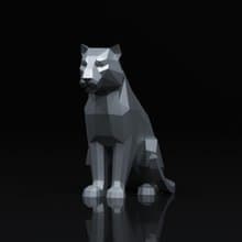 Sitting Tiger Metal Papercraft, DXF, Gurko, Pepakura, Template, 3D Origami