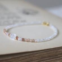 手鍊 月光石 太陽石 瑪瑙 - 意外驚喜 -