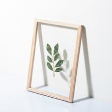 【透明懸浮畫框】淺木色－可更換畫芯/雙面/透明壓克力相框/壓花