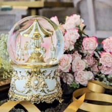 金黃圓舞曲 水晶球音樂盒 情人節 生日禮物 居家擺飾 聖誕禮物