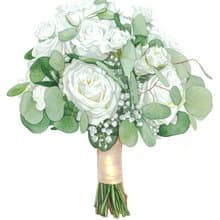 Custom Wedding Gift Bouquet Painting Watercolor Bridal flowers Anniversary Gift