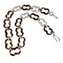 PRADA玳瑁色閃鑽水晶葫蘆形手袋鍊腰鍊頸鍊 意大利名牌100%正版