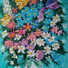 Original oil painting Spring bouquet. 24x18x0,3 cm. Unframed.