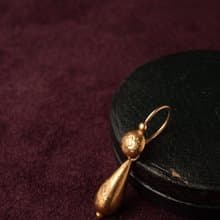 1860s 法國 單只前勾式黃金日夜耳環