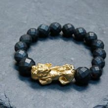 10mm 啞黑赤鐵礦石 + 精鋼貔貅手鍊
