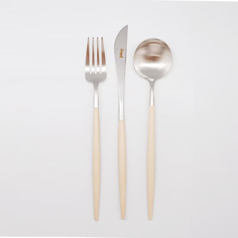 葡萄牙Cutipol GOA系列奶茶柄主餐四件組(刀叉匙咖啡匙)