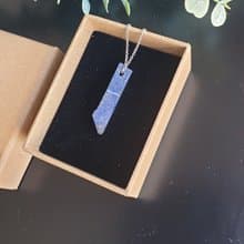 Rough Lapis Lazuli Necklace, 925 Silver, waxed cord, Taurus birthstone
