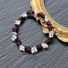 石榴石 白水晶  不定型簡約手鍊  淨化負能量  增進自信與魅力