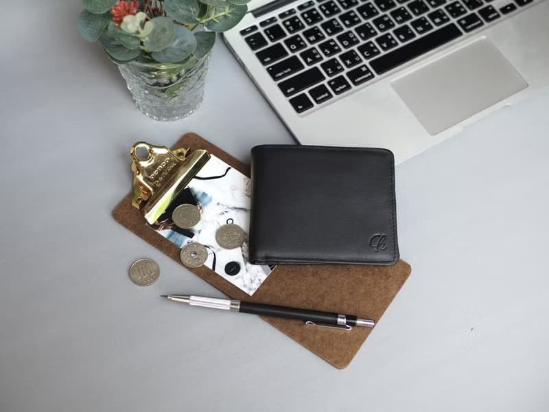 Paul (Black) : wallet, men purse, Black, cow leather, folded wallet