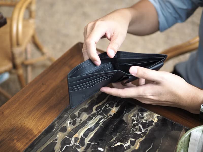 Paul (Black) : wallet, men purse, Black, cow leather, folded wallet