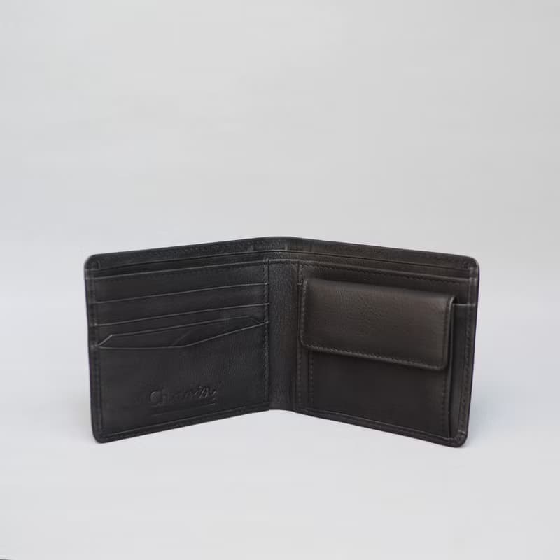 Paul (Black) : wallet, men purse, Black, cow leather, folded wallet