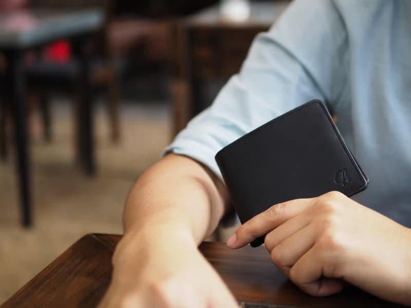 Paul (Black) : wallet, men purse, Black, cow leather, folded wallet