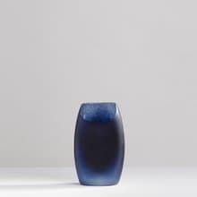 【3,co】玻璃月型口扁平花器(8號) - 藍