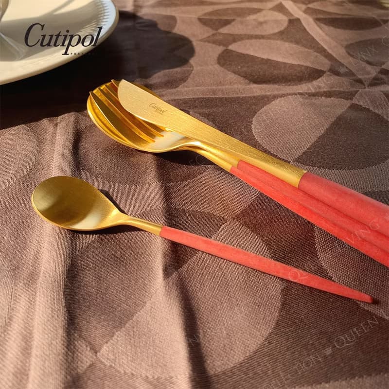 葡萄牙 Cutipol MIO 紅金 點心叉