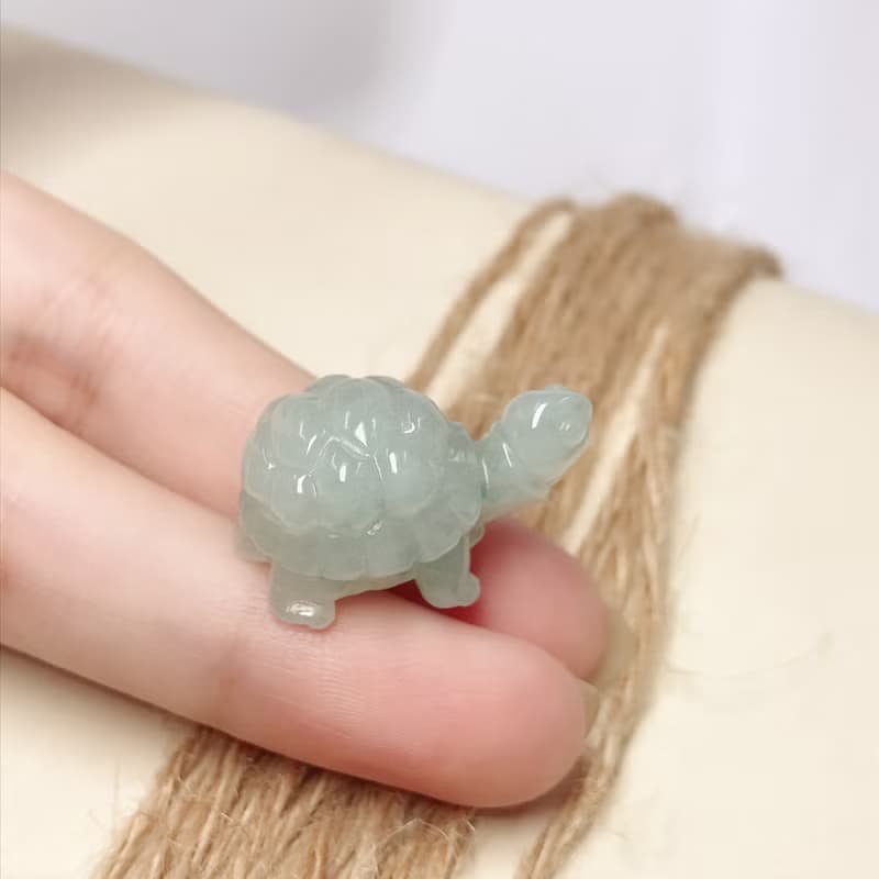 【吉祥‧長壽】冰種翡翠烏龜擺飾 | 天然緬甸玉A貨翡翠 | 送禮