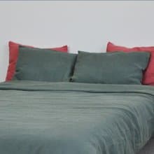 Pine green linen duvet cover /Softened linen / Comforter cover / Quilt cover