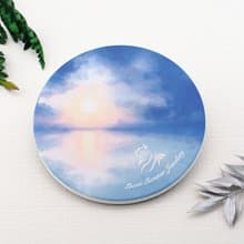( 日出 ) 手繪水彩風療癒感鶯歌陶瓷吸水杯墊