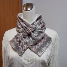 雪花 ~可調式短圍巾.scarf 保暖圍脖 雙面雙色 大人.小孩均適用