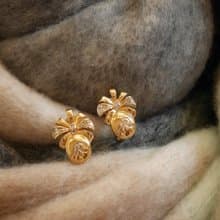 老又好古董珠寶 金色NR萊茵石夾式耳環 NINA RICCI C1183