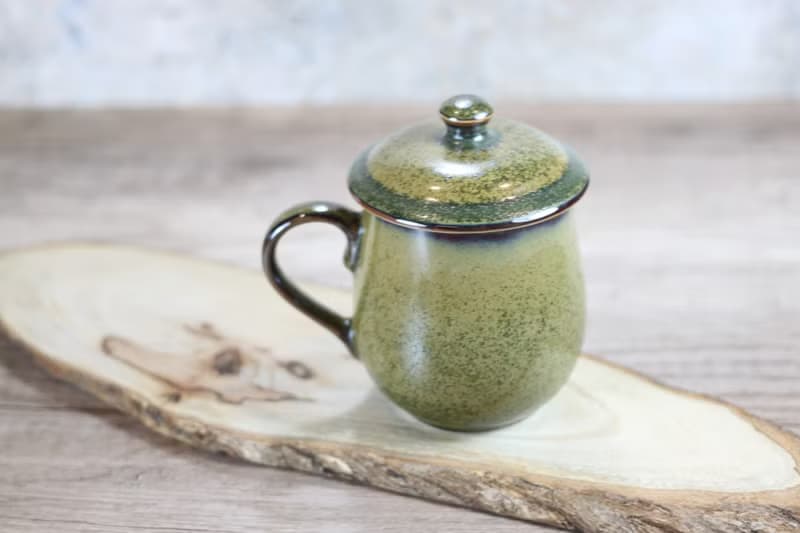 【送禮好物】300ml 茶末釉蓋杯 帶蓋馬克杯 鶯歌名家葉敏祥作品