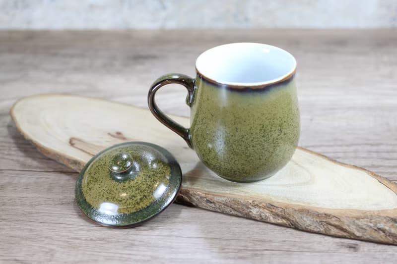 【送禮好物】300ml 茶末釉蓋杯 帶蓋馬克杯 鶯歌名家葉敏祥作品