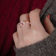 FLOAT - 金黃石榴 * 鈦晶 珍珠 招財 水晶戒指組