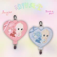 Meugler牛稠島 動物天堂 花束丘比刺繡洛麗塔心形裙夾 裝飾小物