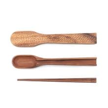 【環保餐具】天然柚木筷匙組-波點款│不上漆/減塑/ 交換禮物