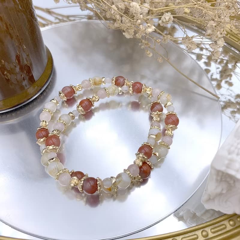 大暑 / 南紅瑪瑙 黃水晶 摩根石 粉晶 水晶手鍊
