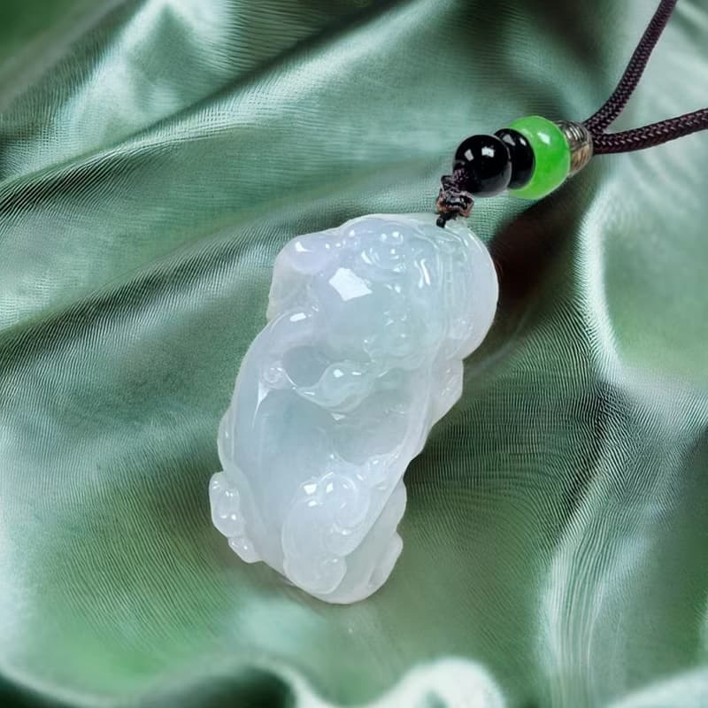 【招財神獸】冰種翡翠貔貅項鍊 | 天然緬甸玉翡翠A貨 | 送禮