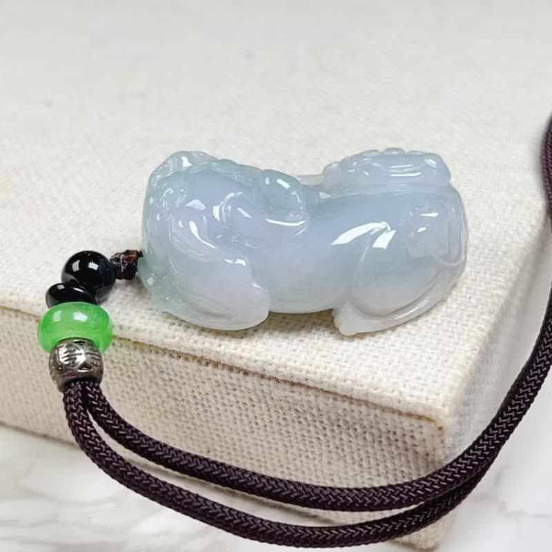【招財神獸】冰種翡翠貔貅項鍊 | 天然緬甸玉翡翠A貨 | 送禮