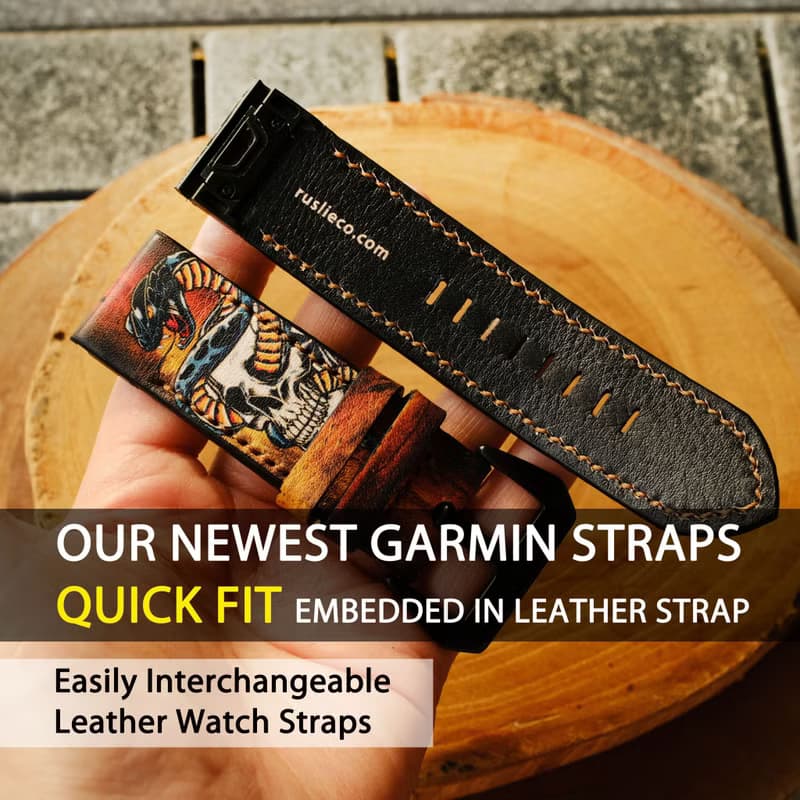 Garmin Quick Fit Watch Strap Snake and Skull Design