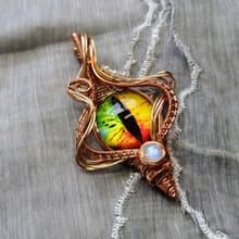 【幻龍之瞳】吊墜/玻璃 /金屬線纏繞 /情人節禮物