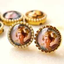 Button Cover 手作鈕扣飾~復古小清新~名畫系列: 智慧女神密涅瓦