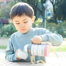 【孔雀Peacock】490ML 不鏽鋼保溫水壺 藝術家 直飲+水杯兩用 -灰
