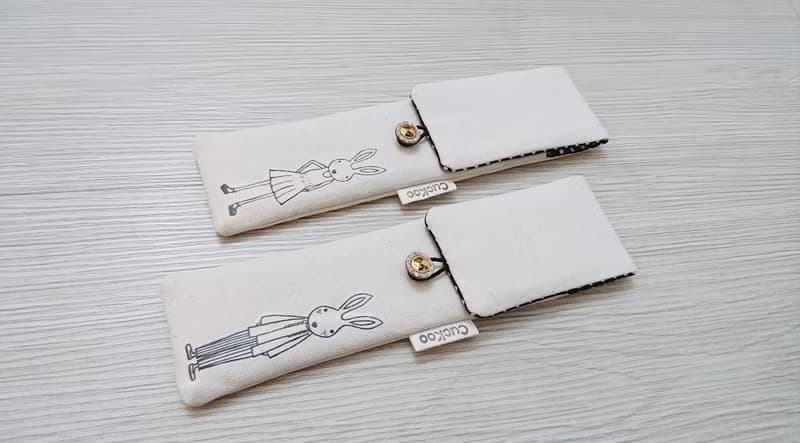 環保餐具收納袋 筷子袋 組合筷專用 雙層筷袋 手繪兔子小姐款