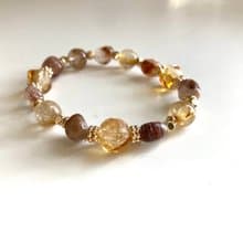 招財水晶手鍊 提升自信財運 黃水晶、銅髮晶、金髮晶/金鈦晶