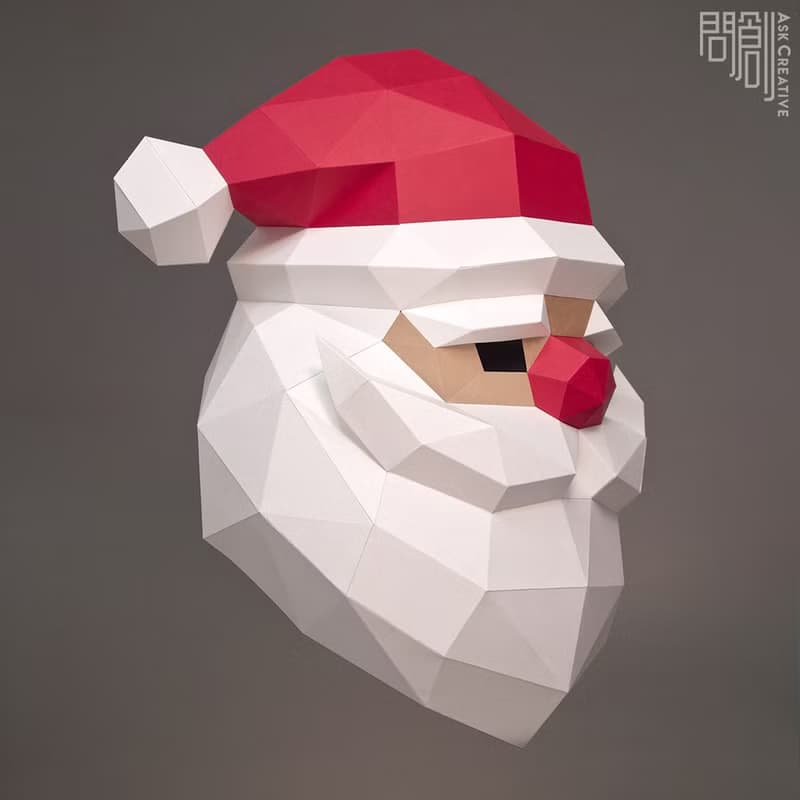 DIY手作3D紙模型擺飾 聖誕節/節慶系列 - 聖誕老公公面具