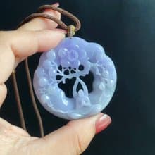 【悟道】天然緬甸玉 翡翠 紫羅蘭翡翠吊墜 禪 悟道自然雕琢的禪意