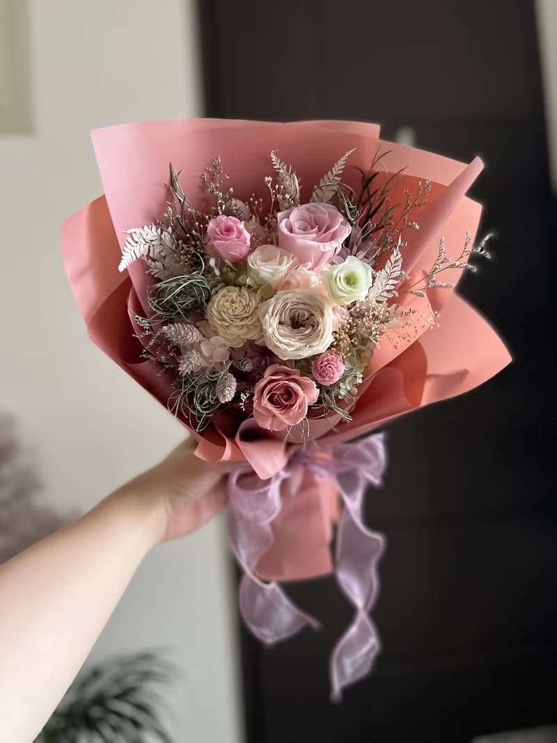 繽紛色 永生花束 乾燥花束 畢業花 永生玫瑰 生日花 祝福禮物