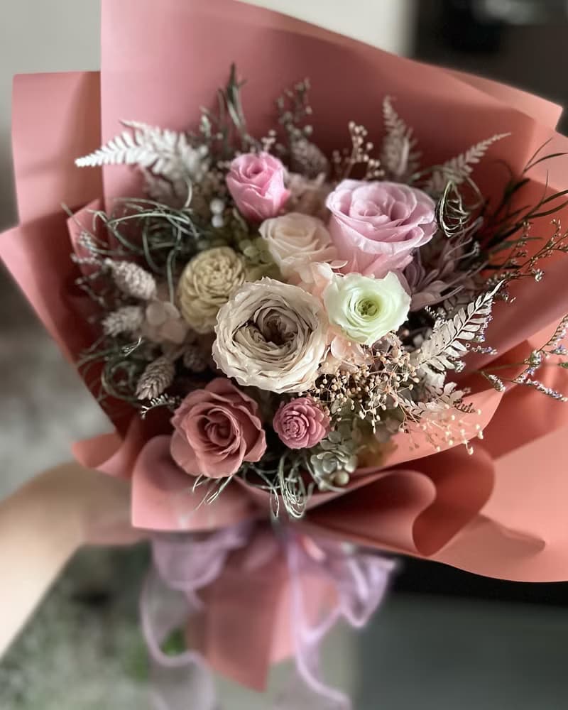 繽紛色 永生花束 乾燥花束 畢業花 永生玫瑰 生日花 祝福禮物