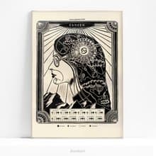 Personalized Zodiac Saying Printable Lunar Calendar 2025 Poster Female Portrait