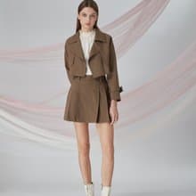 朱古力色百褶短裙