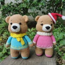 Animal doll crochet bear amigurumi gifts couple aniversary
