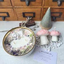 小狗 螢石大理石碗 (250g大容量) 大豆蠟香氛蠟燭 生日 送禮