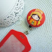 Lovely【媽祖天后伸縮扣環 +卡套、紅】悠遊卡、證件套