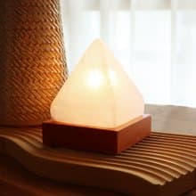 小白金字塔 I 原木底座 I  淨化磁場 I 白鹽燈