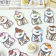 3小喵咪招財貓單張大貼紙八代/防水貼紙/多款圖案