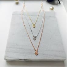 DoriAN 三層水手船錨925純銀18K金玫瑰金項鍊 附純銀保證卡 現貨